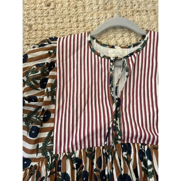 Designer Block Print Coastal Grandma NWOT Darling Isle kaftan midi dress, Sm, $2 - Picture 3 of 9